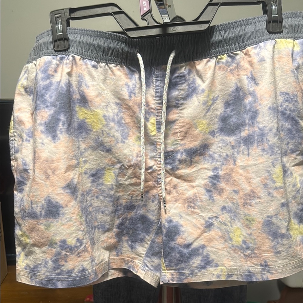 Tie-Dye Swim Trunks with Drawstring